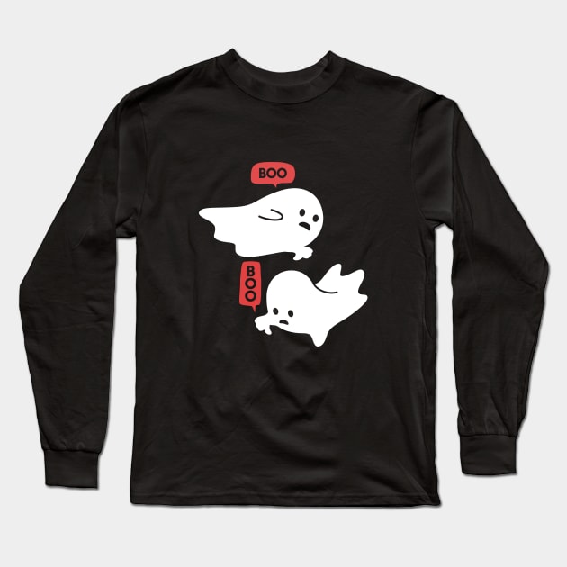 Disapproving Ghosts Boo Long Sleeve T-Shirt by iconicole